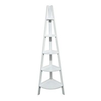 Casual Home 5-Shelf Corner Ladder Bookcase, White (Pack Of 1)