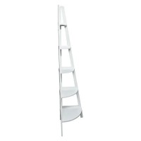 Casual Home 5-Shelf Corner Ladder Bookcase, White (Pack Of 1)