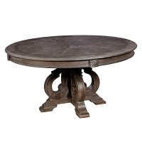 Furniture Of America Clyde Rustic Wood Round Dining Table In Natural Tone