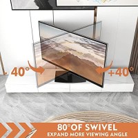 Universal Swivel Tv Stand/Base Table Top Tv Stand 32 To 65 Inch Tvs 80 Degree Swivel, 4 Level Height Adjustable, Heavy Duty Tempered Glass Base, Holds Up To 88Lbs Screens, Ht04B-002U