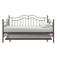 Dhp Tokyo Daybed And Trundle With Metal Frame, Full Over Twin Size, Brushed Bronze