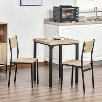 Homcom 3 Piece Dining Table Set For 2, Modern Kitchen Table And Chairs, Dining Room Set For Breakfast Nook, Small Space, Apartment, Space Saving