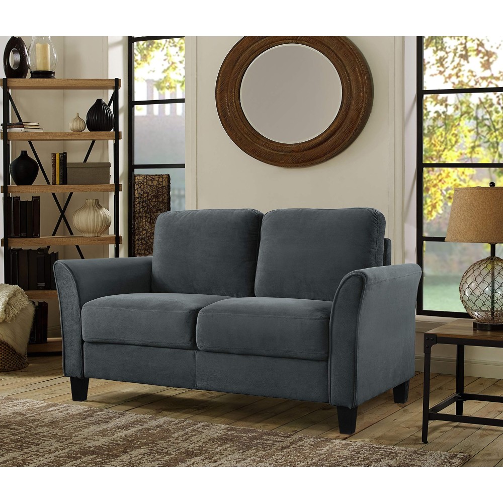 Lifestyle Solutions Loveseat Sofa, 591 W X 311 D X 323 H, Dark Grey