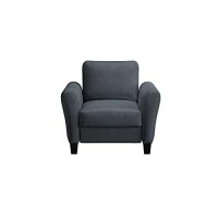 Lifestyle Solutions Austin Curved-Arm Chair, 35.80 W X 31.10 D X 32.30 H, Dark Grey