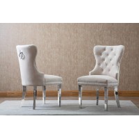 Best Quality Furniture Side Chair (Set Of 2) Cream