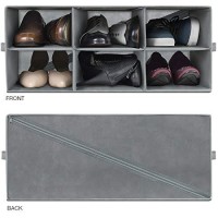 Sorbus Shoe Organizer Bin, 6 Section Cubby Shoe Shelves, Foldable Portable Detachable Closet Organizer Storage For Home Organization