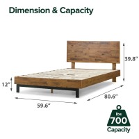 Zinus Tricia Wood Platform Bed Frame With Adjustable Headboard / Wood Slat Support With No Box Spring Needed / Easy Assembly, Queen