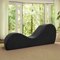 Avana Sleek Chaise Lounge For Yoga-Made In The Usa-For Stretching, Relaxation, Exercise & More, 60D X 18W X 26H Inch, Black