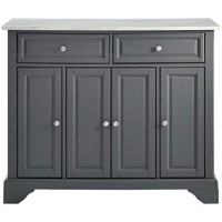 Crosley Furniture Avery Kitchen Island With Paper Marble Top, Gray