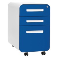 Laura Davidson Furniture Stockpile 3-Drawer File Cabinet For Home Office Commercial-Grade One Size, Blue Faceplate
