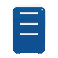 Laura Davidson Furniture Stockpile 3-Drawer File Cabinet For Home Office Commercial-Grade One Size, Blue Faceplate