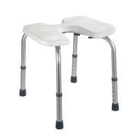 Wenko Secura Hygienic Shower Stool - Shower Stool With Hygienic Cut-Outs - 120 Kg Load Capacity, Plastic, 46 X 36-46 X 53.5 Cm, White