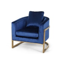 Christopher Knight Home Chloe Modern Velvet Glam Armchair With Stainless Steel Frame Gold Finish, Navy Blue, Black