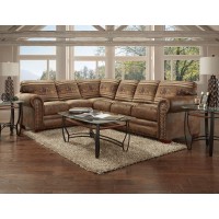 American Furniture Classics Model Wild Horses Two Piece Sofa Sectional Pinto Brown