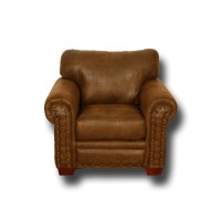 American Furniture Classics Model Buckskin Arm Chair, Pinto Brown