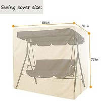 Boyspringg Outdoor Swing Cover, Swing Cover 3 Seater Waterproof, 87X49X 67 Inch,Porch Swing Cover For Outdoor Furniture,Durable Waterproof Uv Resistant Weather Protector (Beige&Coffee)