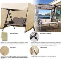 Boyspringg Outdoor Swing Cover, Swing Cover 3 Seater Waterproof, 87X49X 67 Inch,Porch Swing Cover For Outdoor Furniture,Durable Waterproof Uv Resistant Weather Protector (Beige&Coffee)