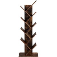 Vasagle Tree Bookshelf, 8-Tier Floor Standing Bookcase, With Wooden Shelves For Living Room, Home Office, Rustic Brown Ulbc11Bx