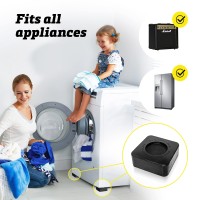 Anti Vibration Pads For Washing Machine - 4Pc - Prevent Your Washer And Dryer From Walking And Reduce Noise - High Friction Hard Wearing Square Rubber Foot Pads - Universal Pedestals And Shock Support