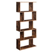Vasagle Bookshelf, Display Shelf And Room Divider, Freestanding Decorative Storage Shelving, 5-Tier Bookshelf, Rustic Brown Ulbc62Bx