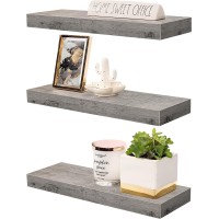Sorbus Floating Shelf Set - Rustic Engineered Wood Hanging Rectangle Wall Shelves - Perfect For Home Dcor, Trophy Display, Photo Frames, And More