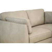 Acme Matias Leather Loveseat In Dusty White