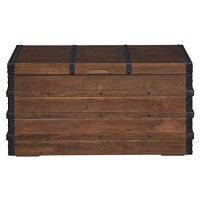 Signature Design By Ashley Kettleby Vintage Wood Storage Trunk Or Coffee Table With Lift Top 19, Brown