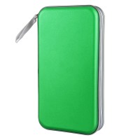Siveit Cd Case Holder, 80 Capacity Cd/Dvd Case Holders Wallet Hard Plastic Cd Dvd Disc Cases Storage Binder For Car Home Office Travel (Green)