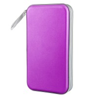 Siveit Cd Case Holder, 80 Capacity Cd/Dvd Case Holders Wallet Hard Plastic Cd Dvd Disc Cases Storage Binder For Car Home Office Travel (Purple)