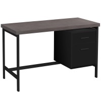 Monarch Specialties Contemporary Laptop Table With Drawer And File Cabinet Home & Office Computer Desk-Metal Legs 48 L Black-Grey Top