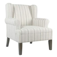 Benjara Wooden Accent Chair With Wing Back, Multicolor