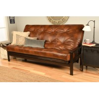 Kodiak Furniture Monterey Queen-Size Futon Espresso Finish With Oregon Trail Saddle Mattress