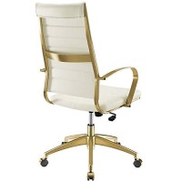 Modway Jive Gold Stainless Steel Executive Managerial Tall Swivel Highback Office Chair