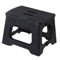 Vigar Compact Foldable Stool, 9 Inches, Lightweight, 330-Pound Capacity Non-Slip Folding Step Stool, Black