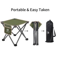 Opliy Camping Stool, Folding Samll Chair Portable Camp Stool For Camping Fishing Hiking Gardening And Beach, Camping Seat With Carry Bag (Green, M 11.5)