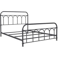 Signature Design By Ashley Nashburg Farmhouse Industrial Queen Metal Bed With Powdercoated Finish, Matte Black