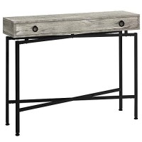Monarch Specialties Console Sofa Accent Table 42 L Grey Reclaimed Wood-Lookblack Base