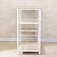 Sogesfurniture Kitchen Bakers Rack, Utility Microwave Oven Stand 3-Tier Stand For Kitchen Storage Workstation Shelf, White Maple