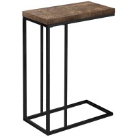 Monarch Specialties Brown Reclaimed Wood-Lookblack Metal Accent, End, Snack Table