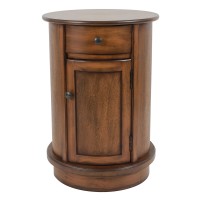 Decor Therapy Keaton Round Storage Side Table, Honeynut
