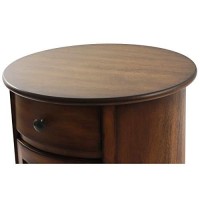 Decor Therapy Keaton Round Storage Side Table, Honeynut