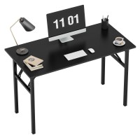 Need 39.4 Inches Computer Desk For Small Space Small Folding Table Small Writing Desk Compact Desk Foldable Desk With Bifma Certification, No Install Needed, Black