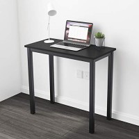 Need Small Desk, 31.5 Inch Sturdy Writing Desk For Small Spaces, Small Computer Desk Teens Desk Study Table Laptop Desk Home Ofice Desk, Black Metal Frame, Black