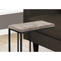 Monarch Specialties Taupe Reclaimed Wood-Look/Black Metal Accent, End, Snack Table, Brown