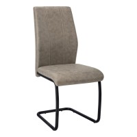 Monarch Specialties Chair-2Pcs 39 Htaupe Fabricblack Metal Dining Chair