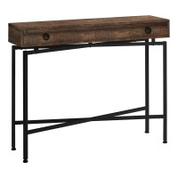 Monarch Specialties Console Sofa Accent Table 42 L Brown Reclaimed Wood-Lookblack Base
