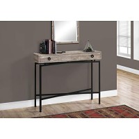 Monarch Specialties Console Sofa Accent Table, 42 L, Taupe Reclaimed Wood-Look/Black Base