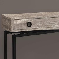 Monarch Specialties Console Sofa Accent Table, 42 L, Taupe Reclaimed Wood-Look/Black Base