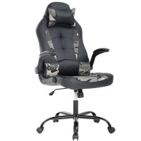 Pc Gaming Chair Ergonomic Office Chair Cheap Desk Chair Pu Leather Racing Chair Executive Swivel Rolling Computer Chair With Lumbar Support Flip Up Arms Headrest For Adults,Camo