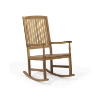 Great Deal Furniture Myrna Outdoor Acacia Wood Rocking Chair, Teak